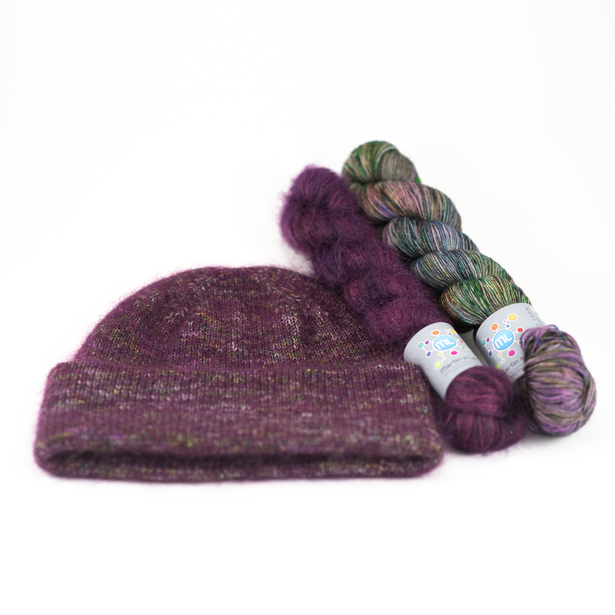 Oslo Hat Kit [Mohair + Comfy Merino] (Hand-Dyed Yarn 