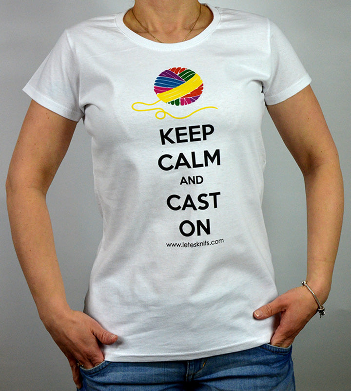 T-shirt - keep calm and cast on