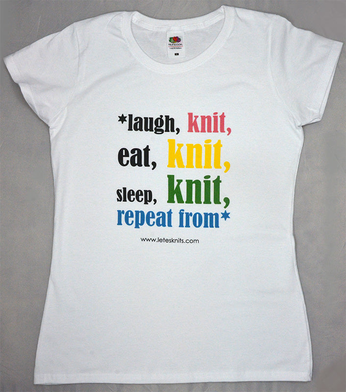 T-shirt - laugh knit eat knit sleep knit...